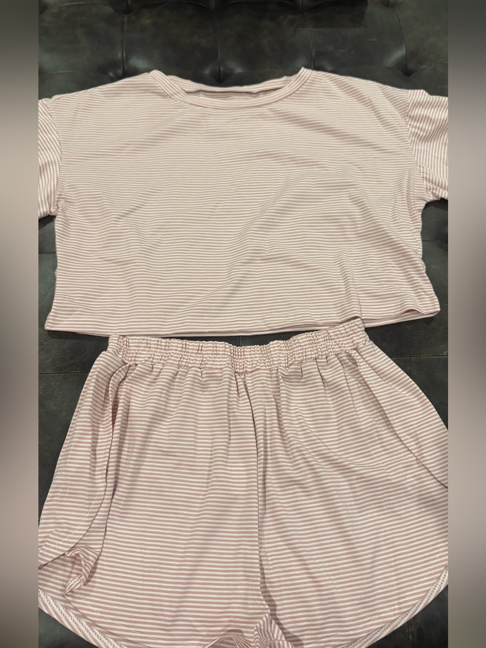Soft Striped Lounge Set in Light Pink